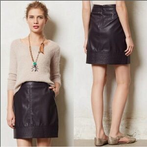 Anthropologie Vanessa Virginia Vegan Leather Skirt